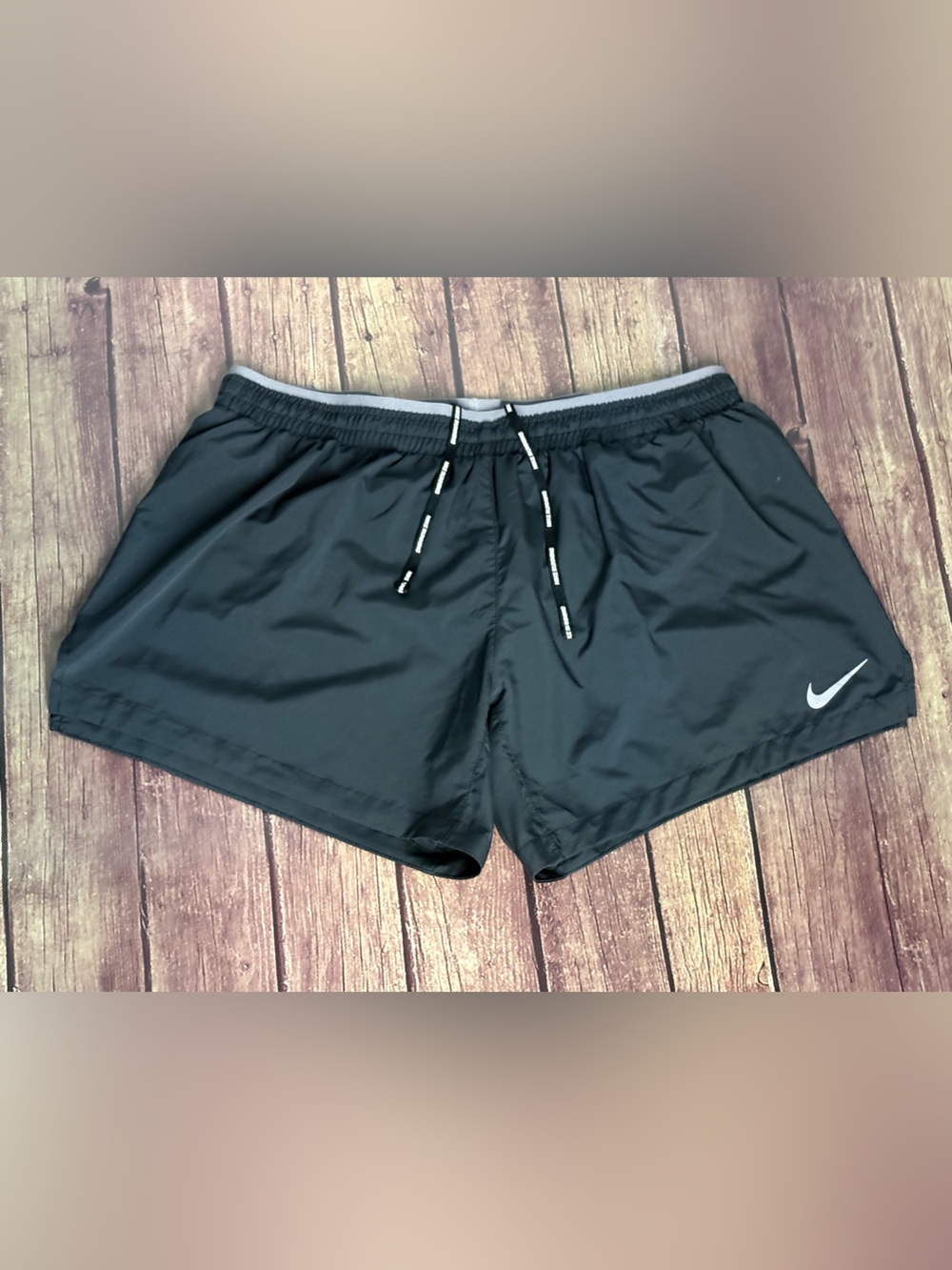 Nike Black Athletic Shorts with White Swoosh